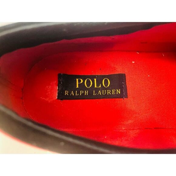 Polo Ralph Lauren Faxon Red and Black Casual Canvas Men's Shoes Size 10D - Picture 4 of 11